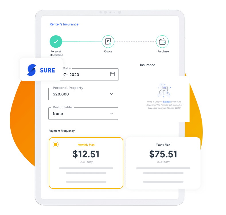 Store or upload renters policies and reports